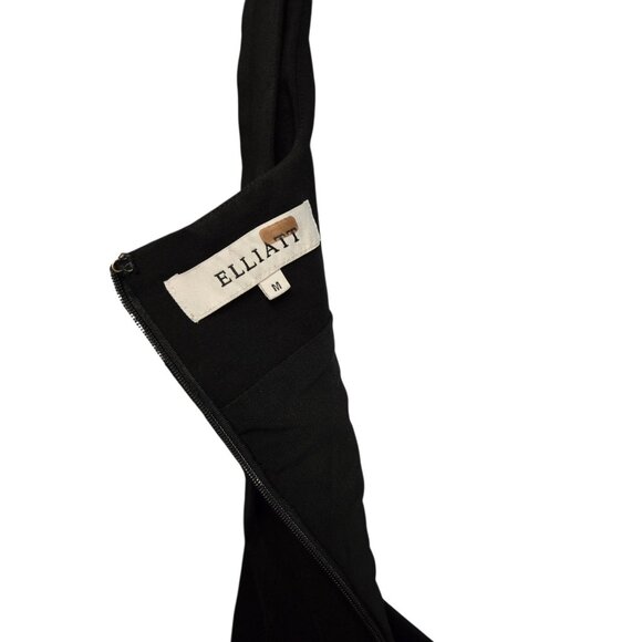 Elliatt Lucky Dress Medium Black Sleeveless Bow Accent Tiered Luxe Ponte Knit - Picture 8 of 11